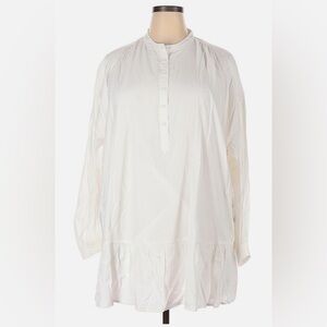 Elizabeth and James Ivory Boho Fully Lined Peasant Poet Blouse Size LARGE